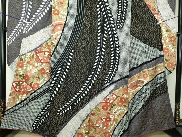 平和屋着物○豪華振袖 絞り 地紙花文 金彩 鈴乃屋扱い 正絹 逸品