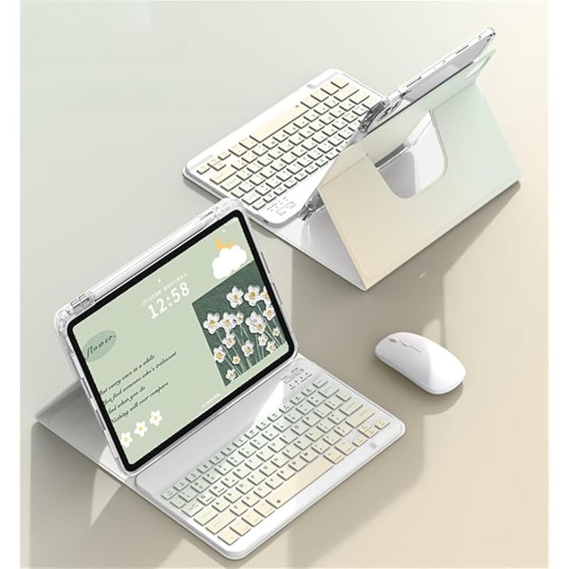  【在庫限り】マウス付き iPad 10.2 キーボードケース おしゃれ グラデーションカラー iPad 第9/8/7世代 360度回転式 iPad7 iPad8 iPad9 ケース マグネット 分離式 透明カバー 取り外し可能 Bluetoothキーボ ケース