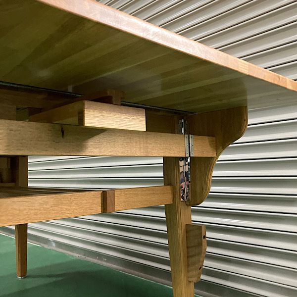 ダイニングテーブル ドロップリーフ式 木製 左右拡張 収納付 天然木 拡張 最大1800 作業台 完成品 110591 MARWIL-DEMENAGEMENTS_CH