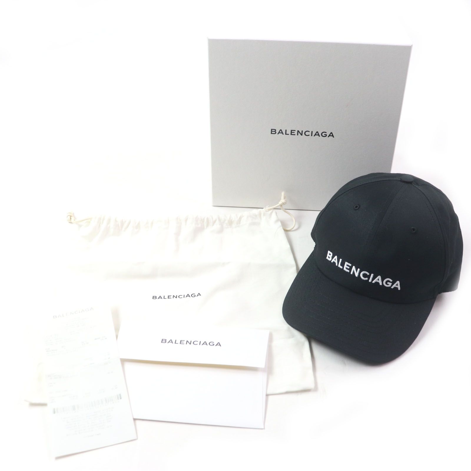 極美品▽BALENCIAGA バレンシアガ ロゴ刺繍 帽子 ベースボール