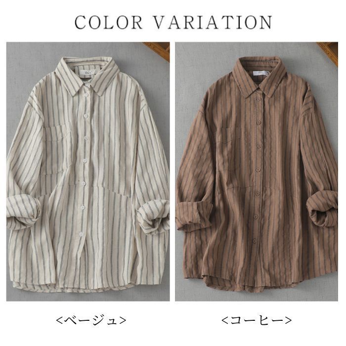 シャツ レディース トップス 春 夏 秋 チュニック 綿麻調