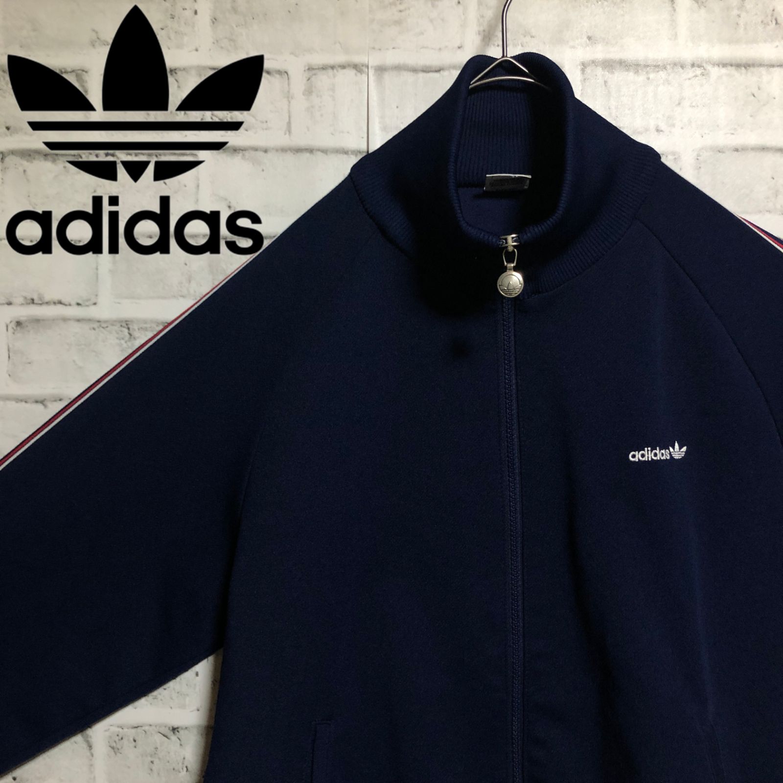 70s⭐️adidas トラックジャケット/ジャージ L🇩🇪西ドイツ 刺繍トレ