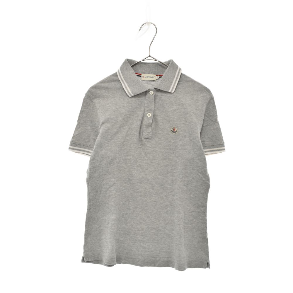 MONCLER モンクレール 胸ロゴパッチ半袖ポロシャツ グレー MONCLER 