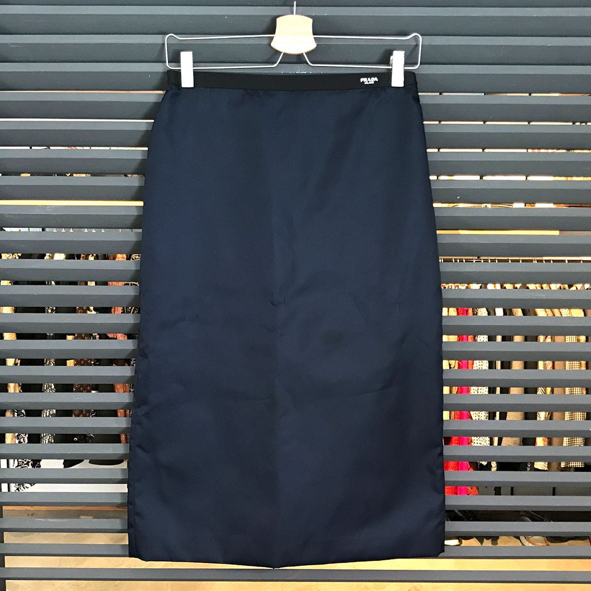 プラダ リナイロン ペンシルスカート ネイビー 38 Sサイズ 21H937 ReNylon 紺 12632