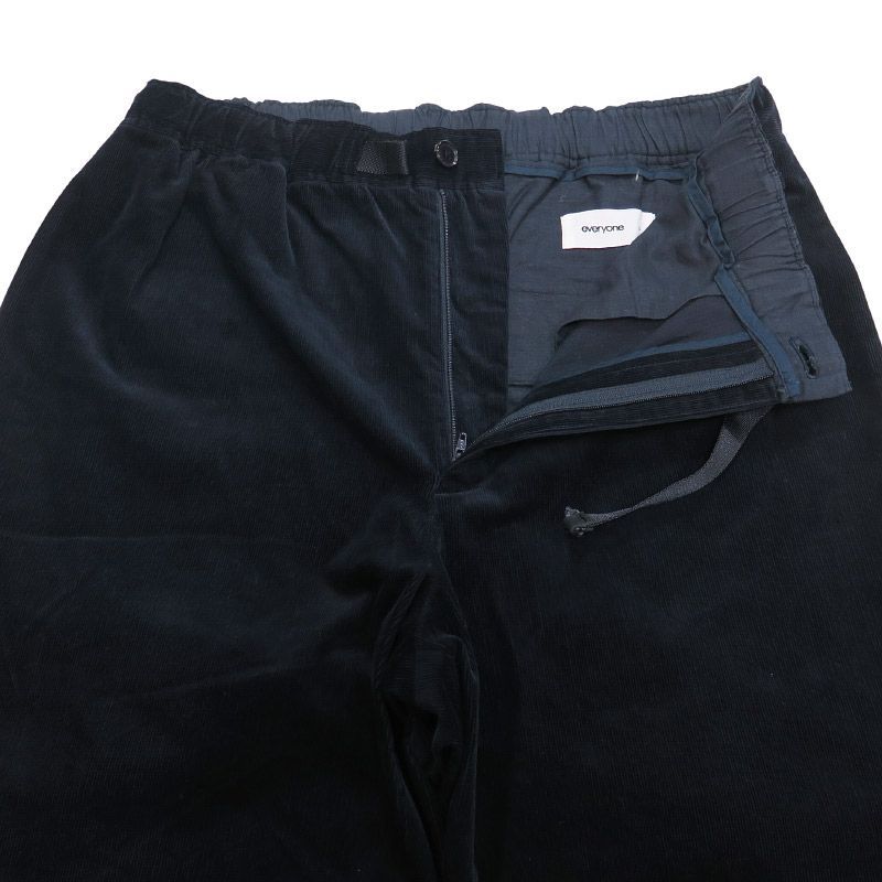everyone エブリワン CORDUROY BELTED EASY PANTS コーデュロイ ベルト イージーパンツ ボトムス ネイビー サイズL octk