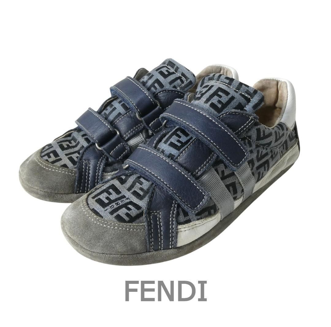 FENDI フェンディ ズッカ柄 ベルト スニーカー FENDI フェンディ サイズ35 約22㎝ ズッカ柄 ロゴ キャンバス×スエード