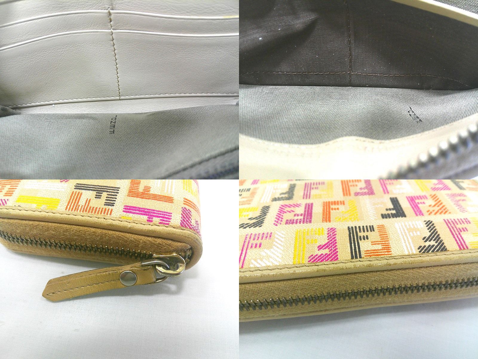 s25g-149kx【中古】FENDI ﾌｪﾝﾃﾞｨ ﾗｳﾝﾄﾞﾌｧｽﾅｰ 長財布 ﾏﾙﾁｶﾗｰ 8M0299-G2N  