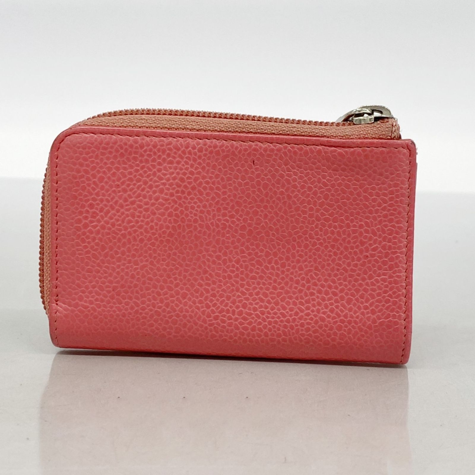 【美品】CHANEL コインケース 小銭入れ ミニ財布 キャビアスキン ピンク シャネル(Chanel) シャネル 財布・コインケース キャビアスキン