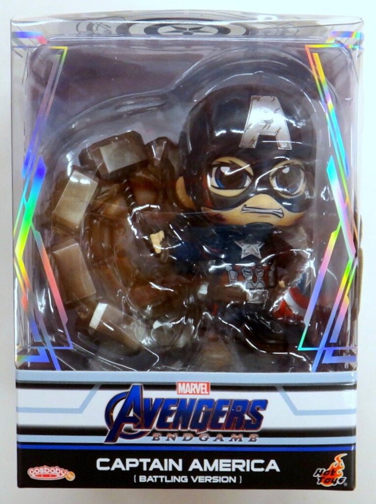 HOTTOYS COSBABY （S） BOBBLE HEAD CAPTAIN AMERICA （BATTLING VERSION） COSB645