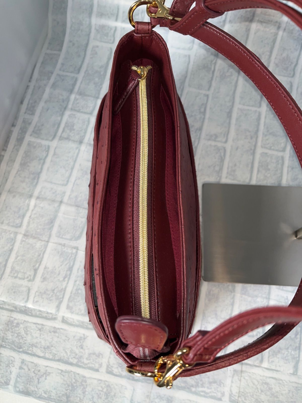 オーストリッチ本革 フルポイント ショルダーバッグ KK-TK1611