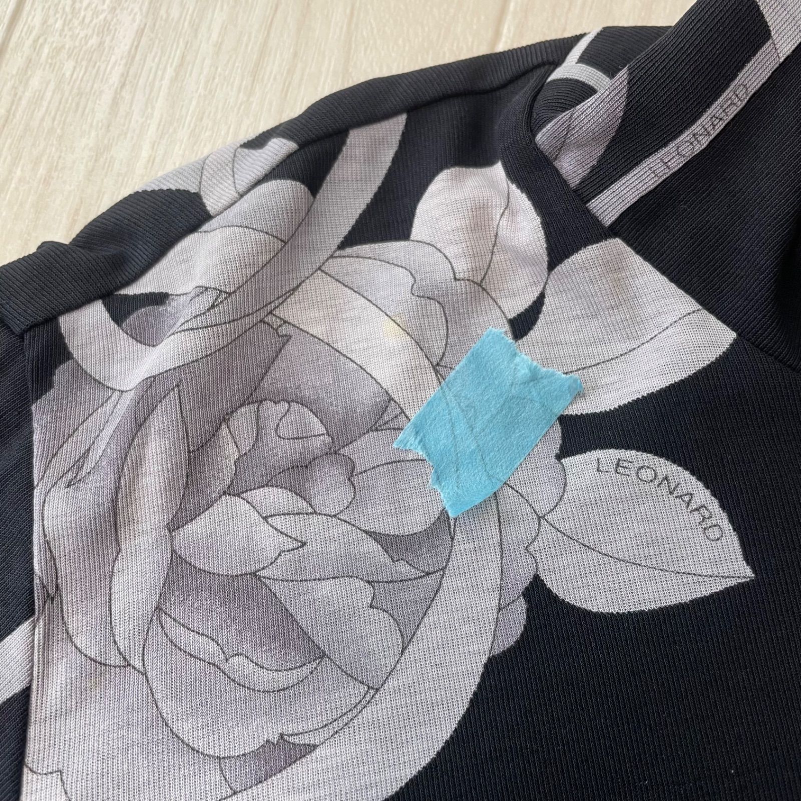 レオナールスポーツ カットソー コットン フラワープリント 長袖