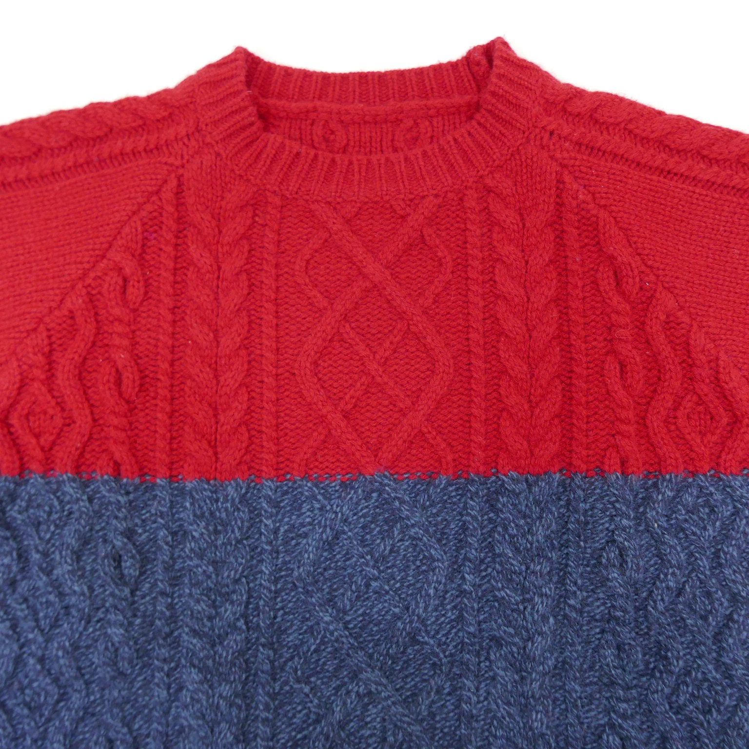 12AW 12FW uniform experiment 2 TONE FISHERMAN CREW NECK KNIT