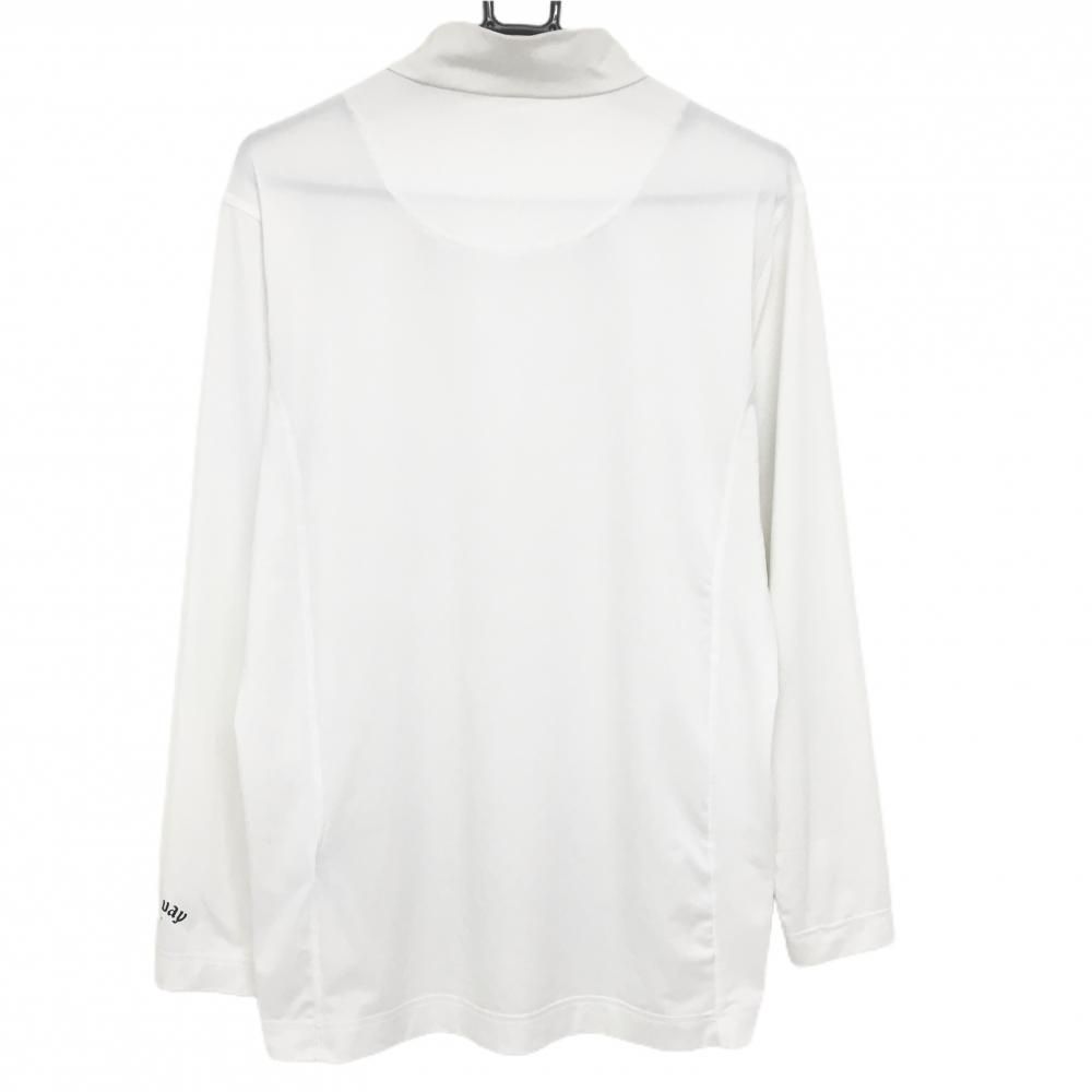 美品】キャロウェイ ハイネックインナーシャツ 白×ネイビー ロゴ