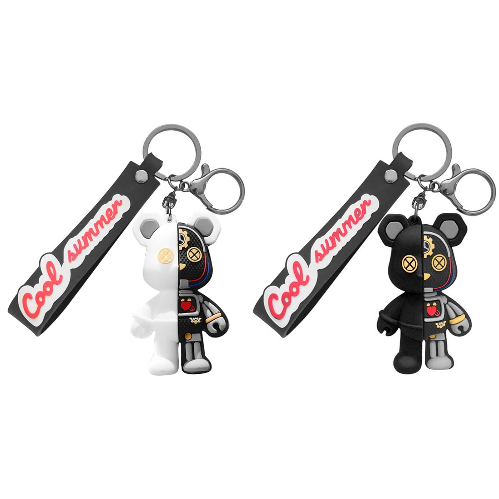 ロボット熊 ペア キーホルダー くま おしゃれ かわいい [ziyue] バッグ
