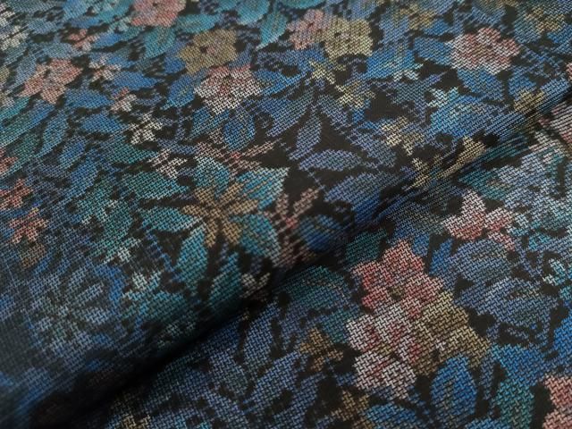 平和屋着物○本場大島紬 9マルキ 草花尽くし 正絹 逸品 未使用  