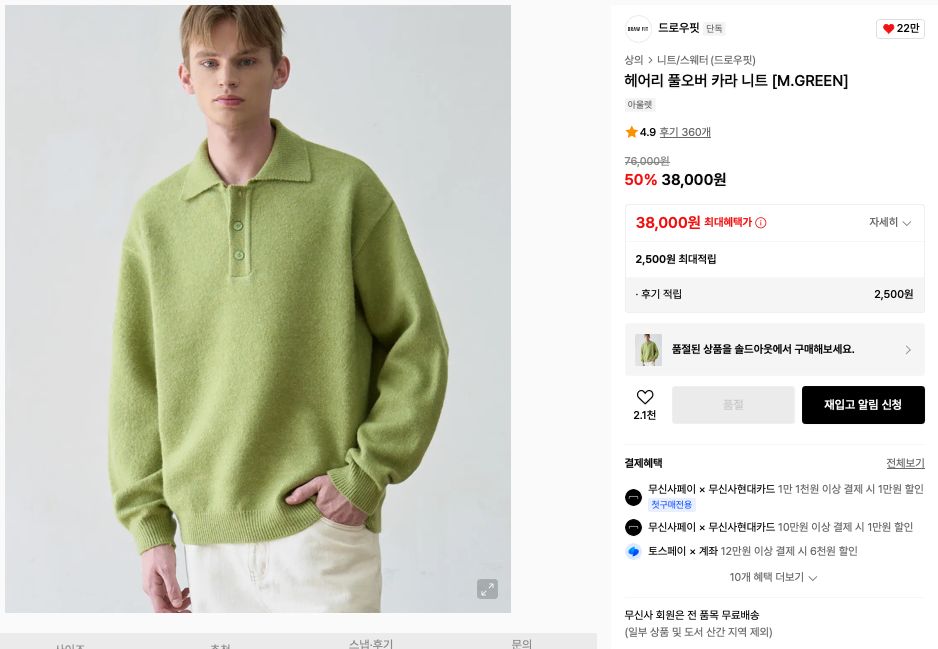 ドローフィット ニット セーター