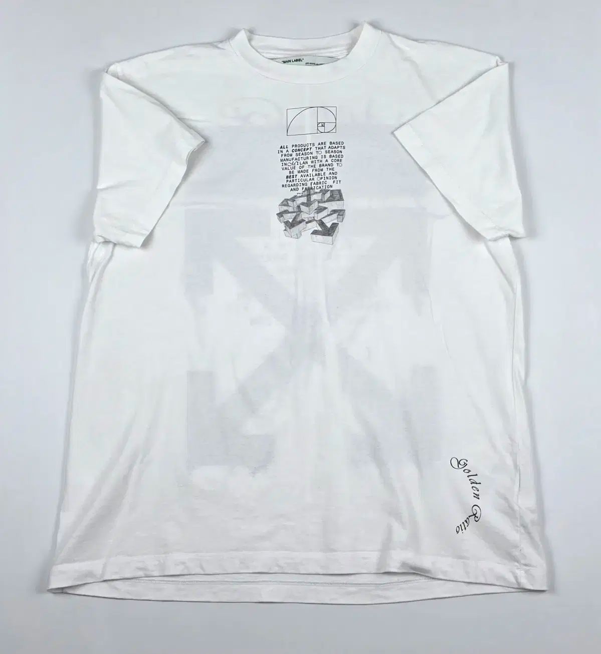 XS オフホワイト ドリッピングアロー オーバーサイズ 半袖Tシャツ