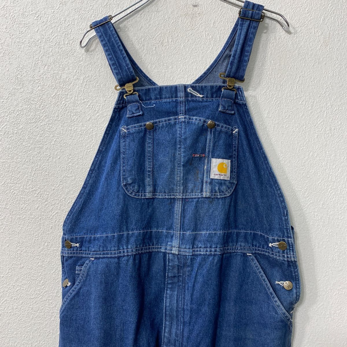 Carhartt デニム オーバーオール W38 ネイビー カーハート メキシコ製