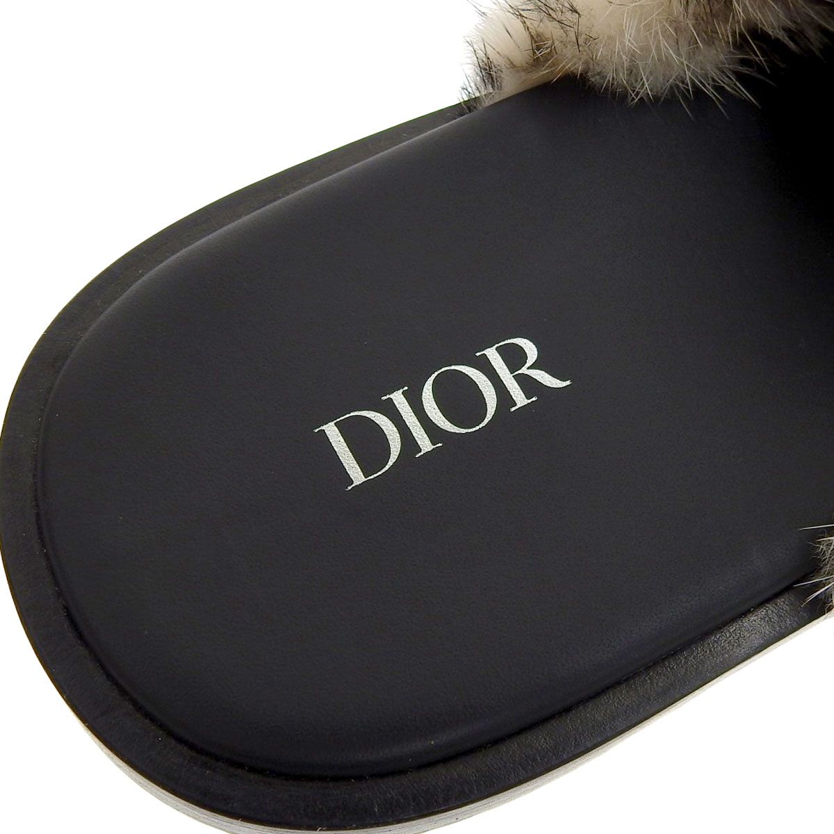 ディオール オブリーク ミンク ファー サンダル メンズ ベージュ Dior