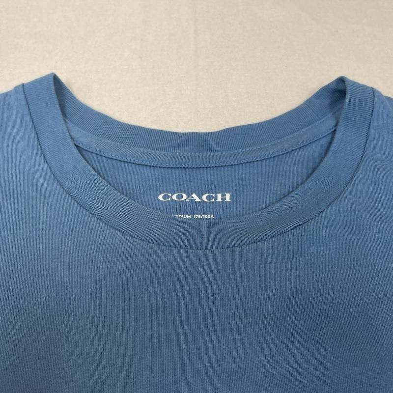 ★新品★COACH(コーチ)★百貨店商品♪ 半袖Tシャツ ブルー COACH コーチ Tシャツ 半袖 半袖 Tシャツ ロゴ サングラス