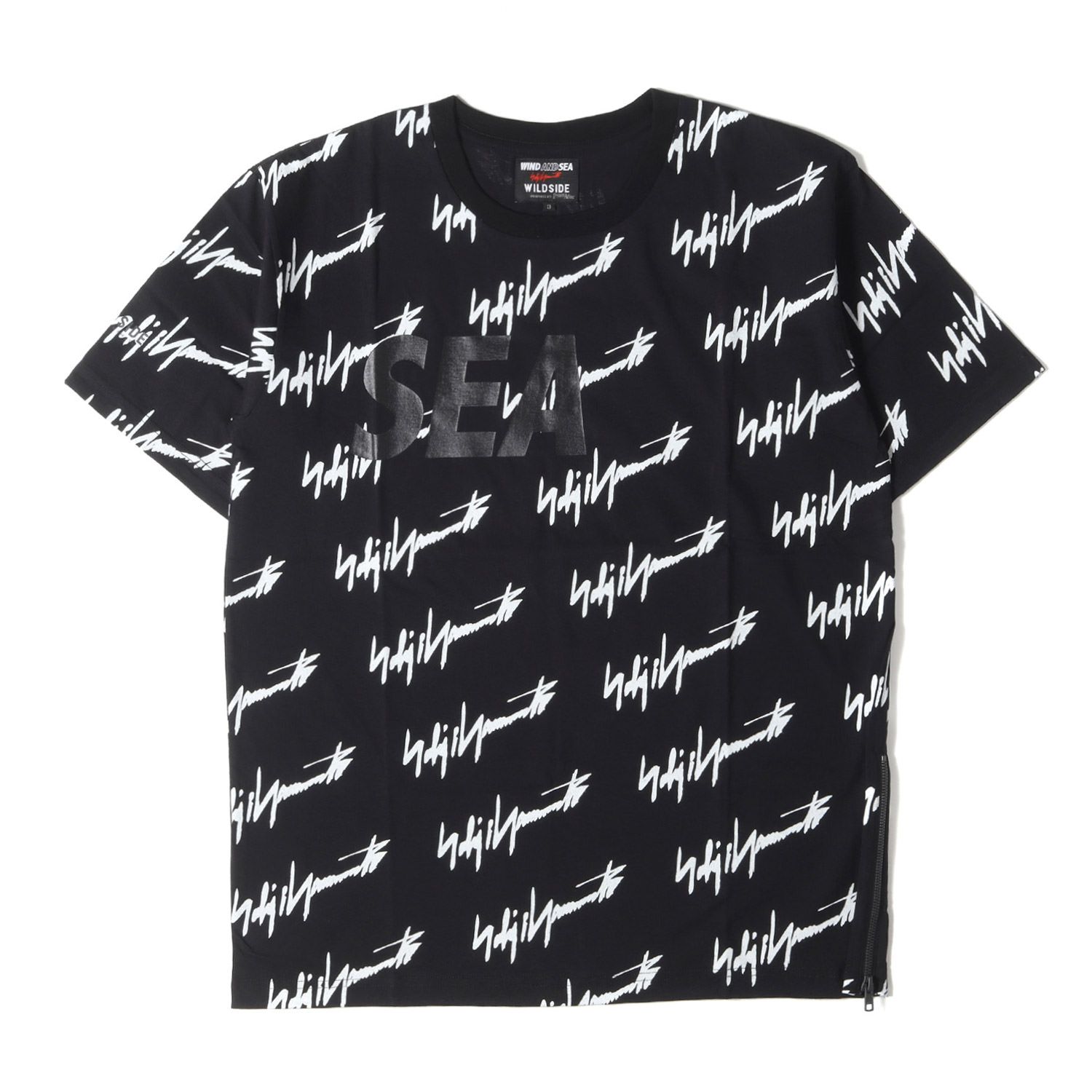 新品 WIND AND SEA ウィンダンシー Tシャツ サイズ:M 22SS WILDSIDE YOHJI YAMAMOTO モノグラム  クルーネック Tシャツ Monogram Print T ブラック トップス カットソー 半袖 コラボ【メンズ】 - メルカリ