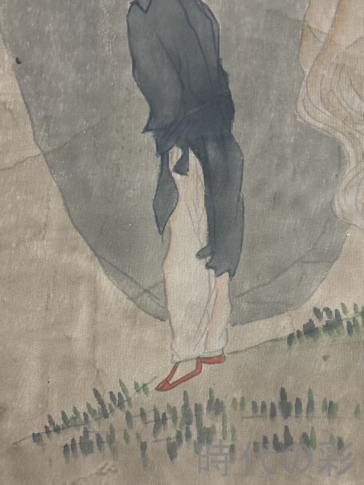 中国古美術 明代 唐寅 人物図 絹本 三尺 手描き 掛け軸 巻き物 書画 中堂画 中国古美術 明代 唐寅 人物図 絹本 三尺 手描き 掛け軸 巻き物