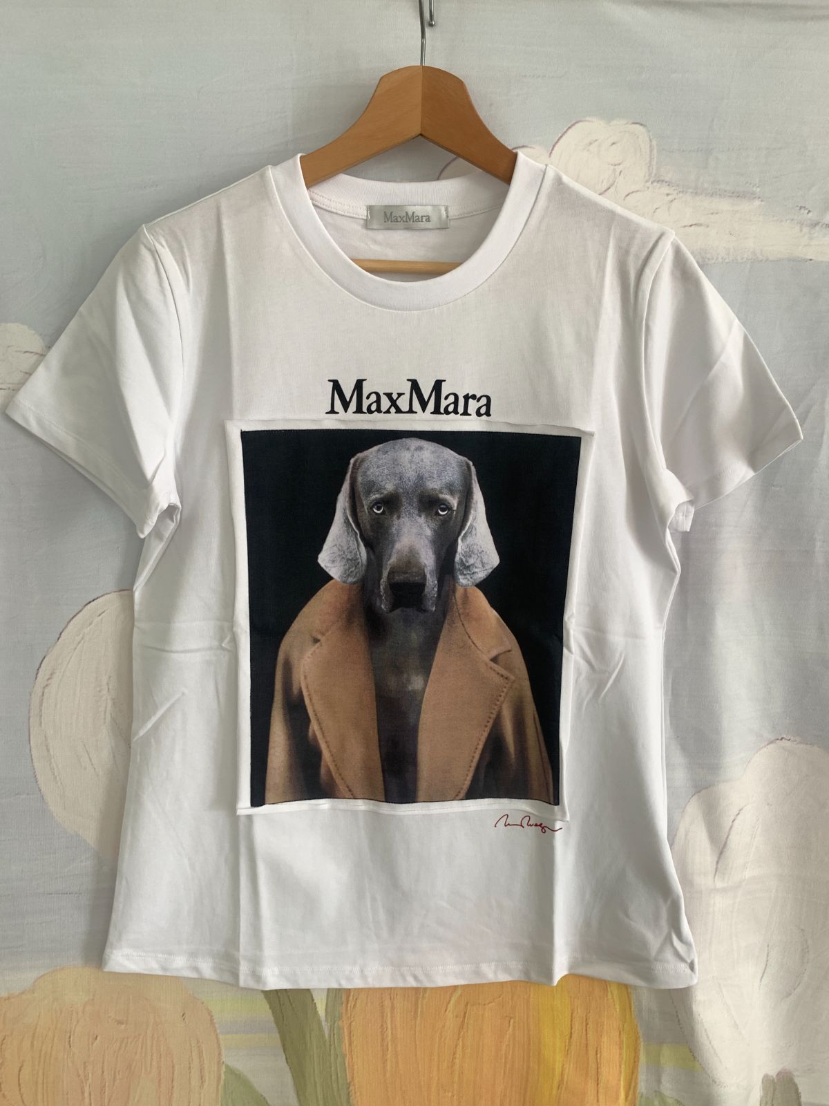 男女兼用 Max Mara マックスマーラ CIPRIA ロゴTシャツ チプリア DOGプリント 半袖