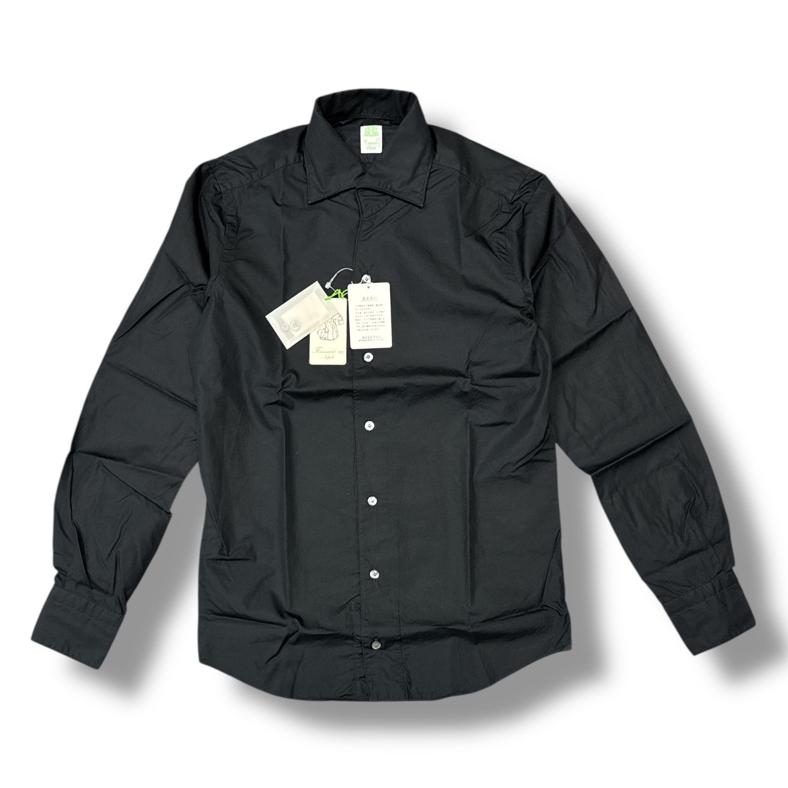 フィナモレ 未使用 長袖シャツ ワイシャツ 正規品 タグ付き 未使用品 Finamore オープンカラー ワンピースカラー シャツ 長袖