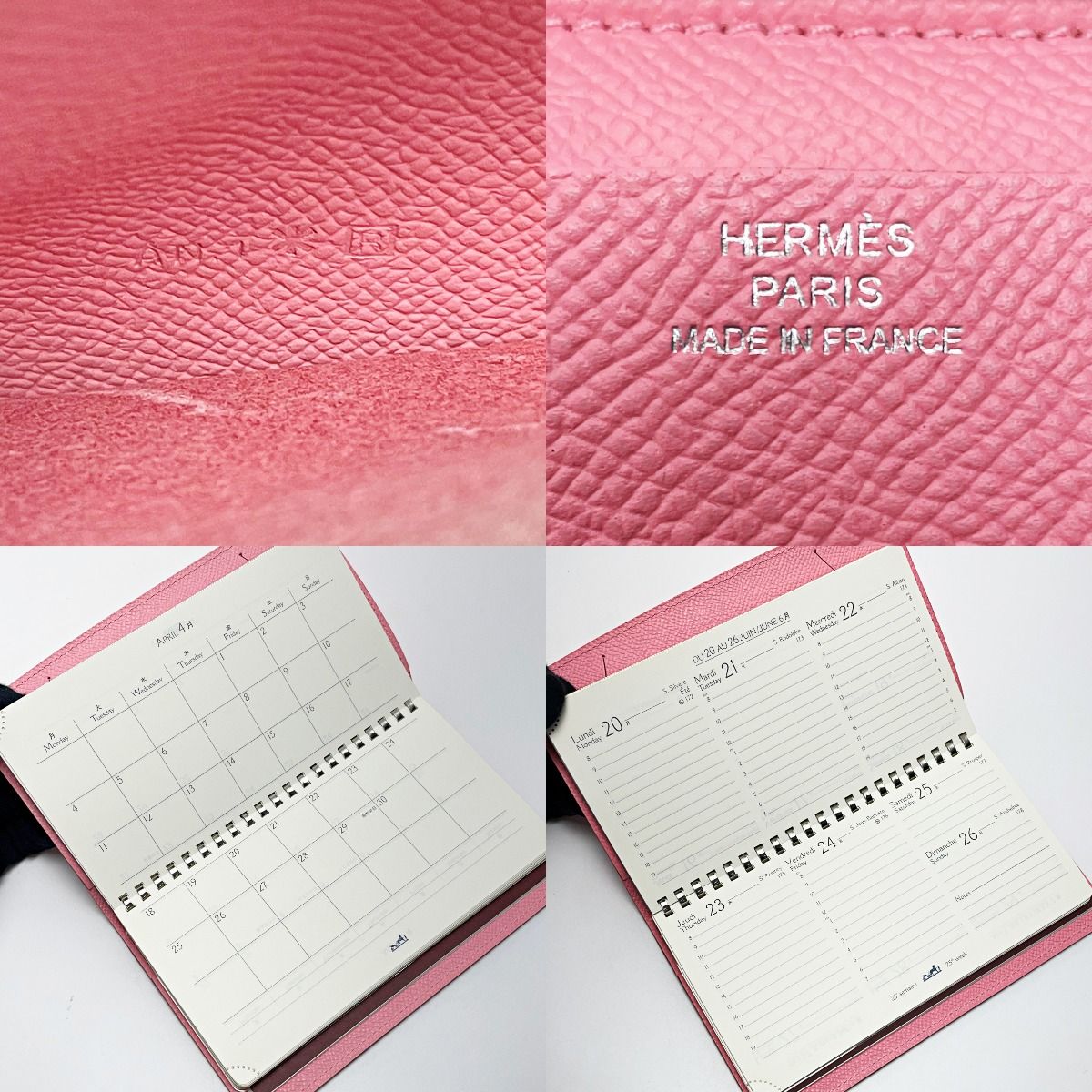 HERMES エルメス アジェンダ ヴィジョン2 □R刻印 ローズ