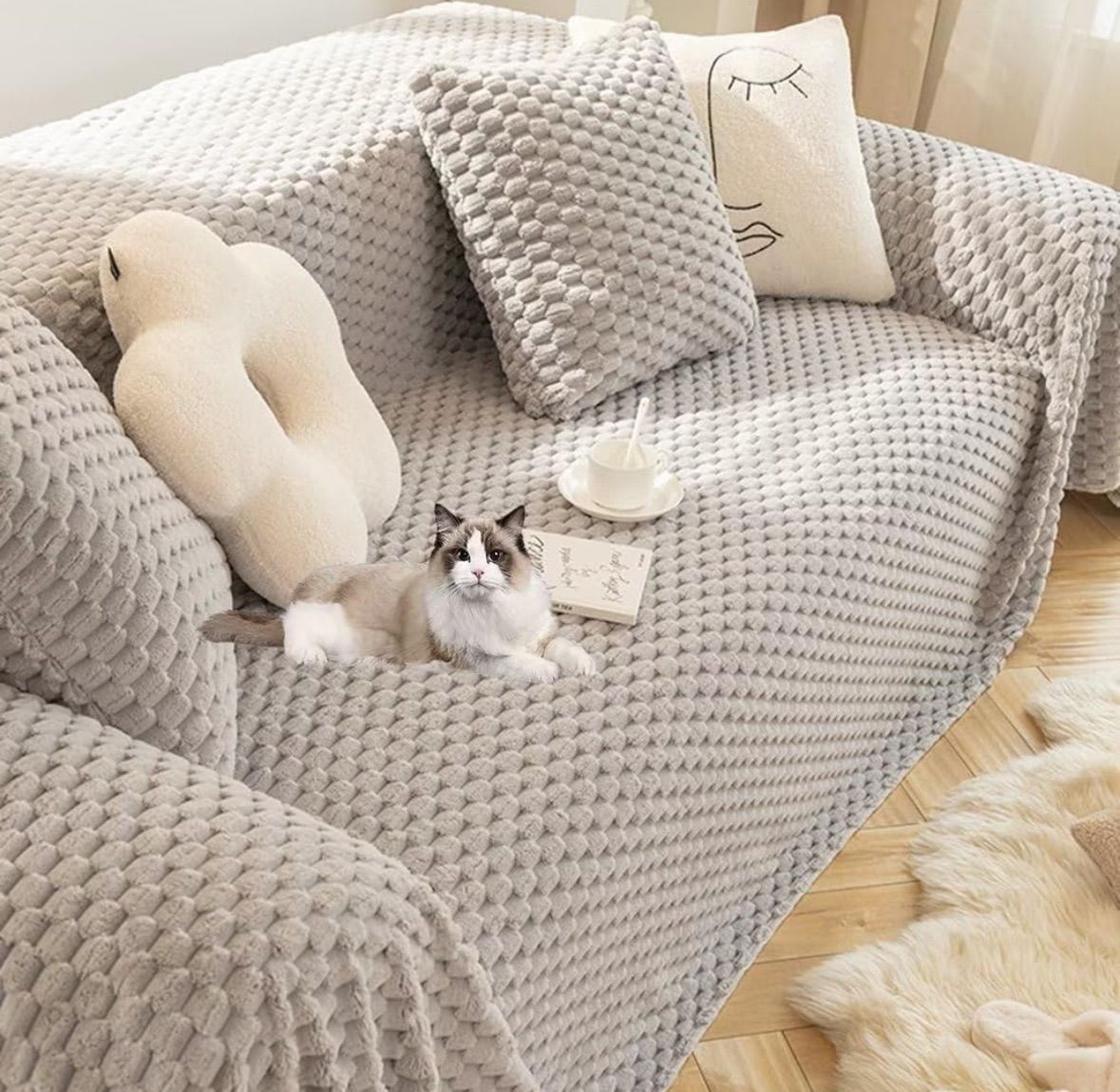 犬 猫 ブランケット マルチカバー ソファーカバー ラグ 160x137 犬 猫