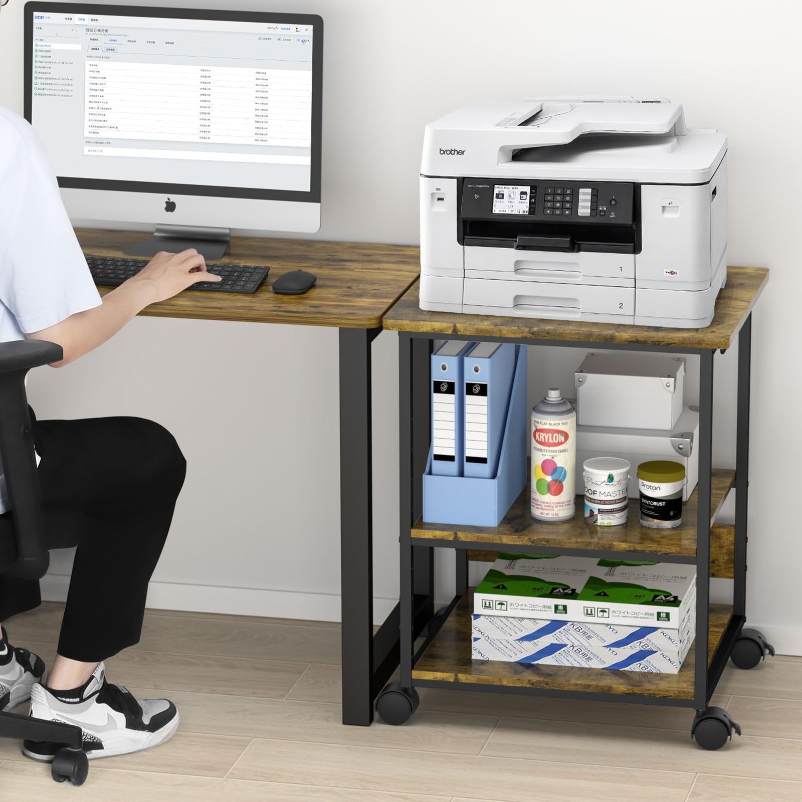 PC パソコン 新着商品】(ビンテージ) オフィスワゴン 収納 収納 オフィス スリム