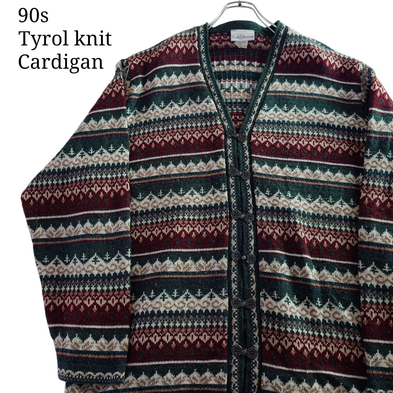 90s】croft & barrow チロルニットカーディガン 金具ボタン - メルカリ