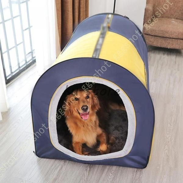 新品テント型ペットハウスCAINSカインズ猫ペット用テント ティピー紺