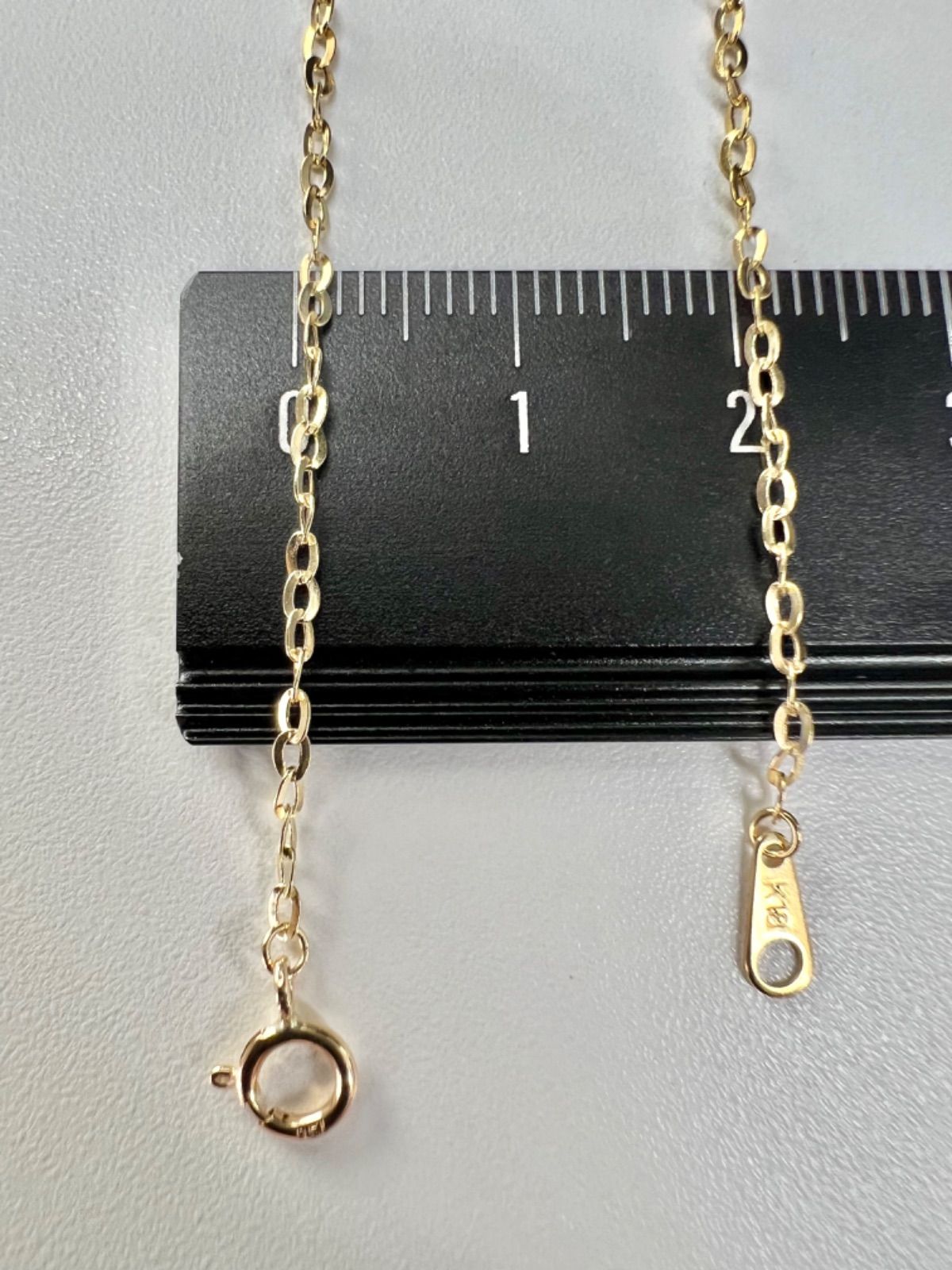 スペシャルセール❗️K18YG カット小豆 ネックレス 50cm 18金 小豆 チェーンネックレス 約1.4g 50cm 角小豆カット K18