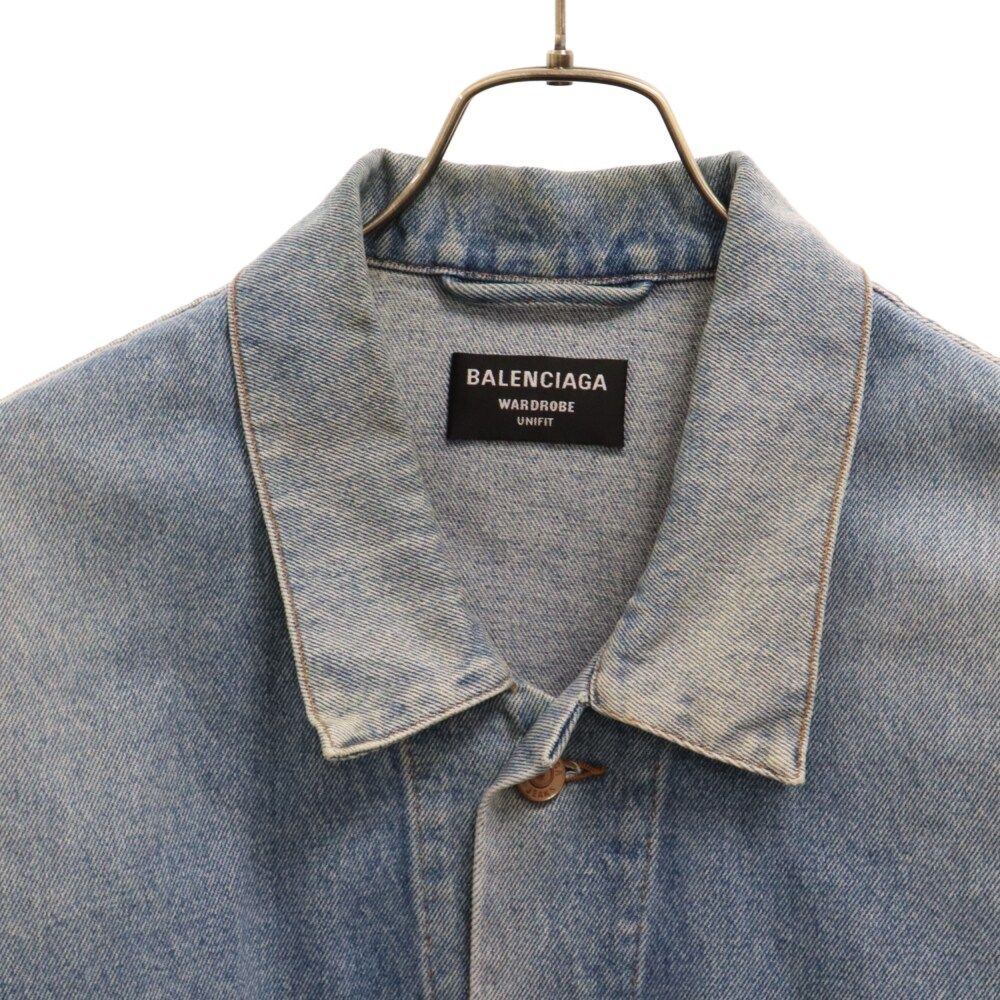 BALENCIAGA (バレンシアガ) 21SS Back Logo Embroidery Denim Jacket バックロゴ刺繍 デニムジャケット  インディゴ 657608 TDW15 - メルカリ