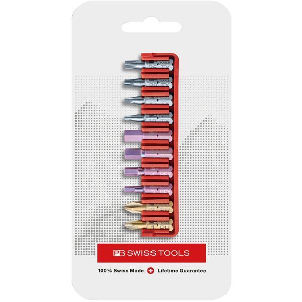 PB SWISS TOOLS ピービースイスツールズ 10本組 ショートタイプ ドライバービットセット ビットホルダー付 パッケージタイプ C6.700CN