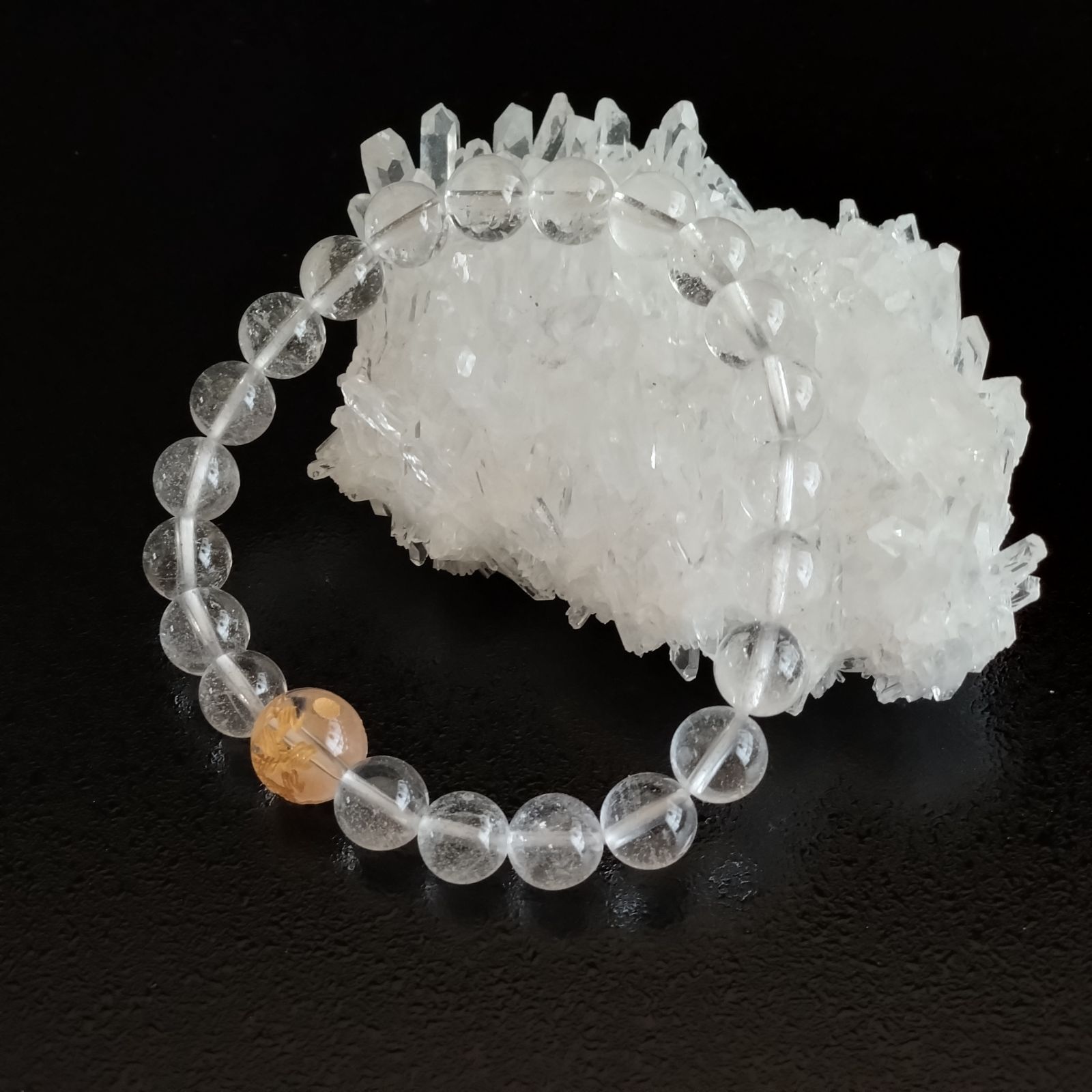 ヒマラヤ水晶・双龍彫刻玉 8mm(親玉10mm)【高品質】 - メルカリ 