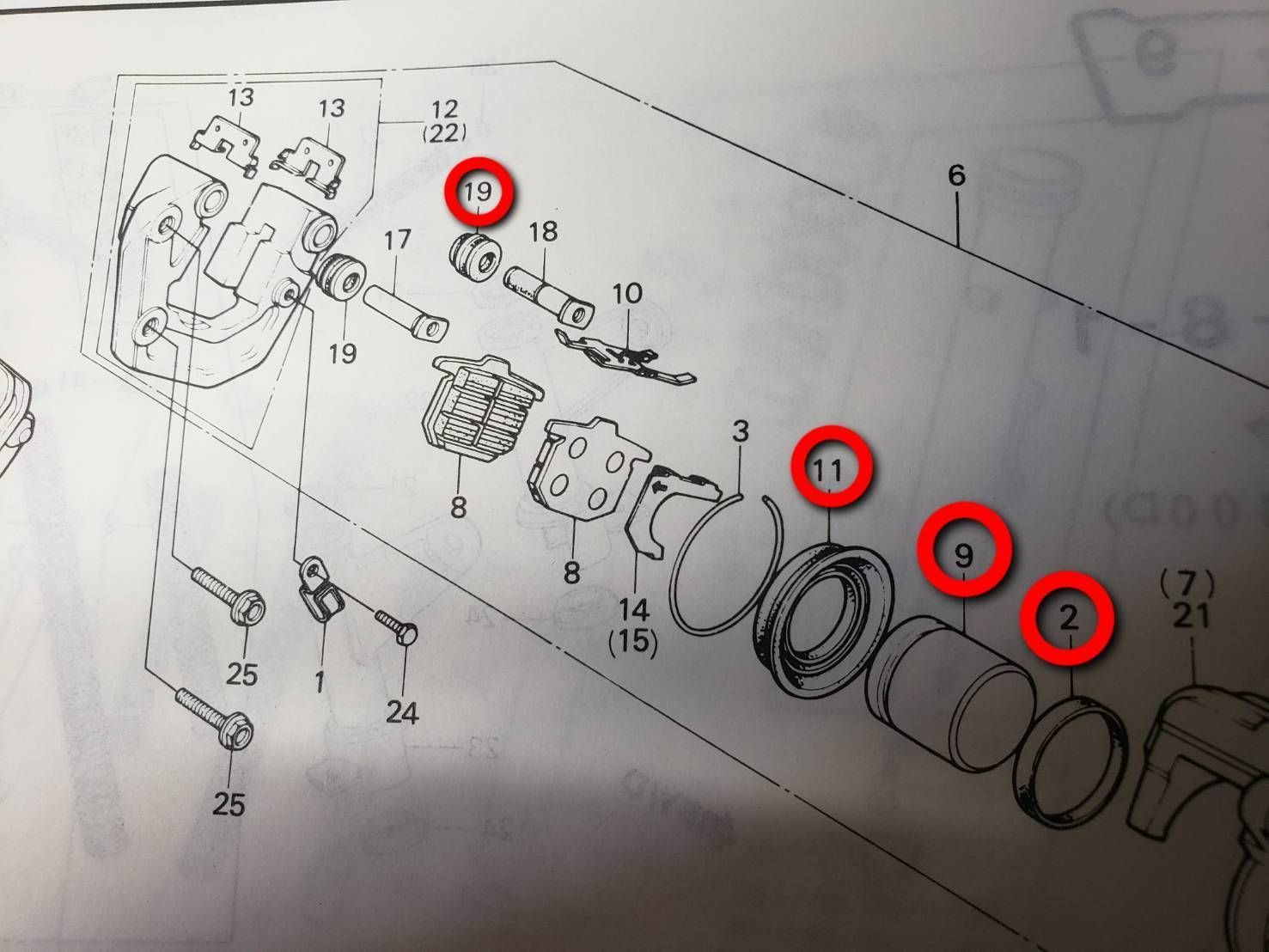 ホーク CB250T CB250N CB400T CB400N ブレーキピストン
