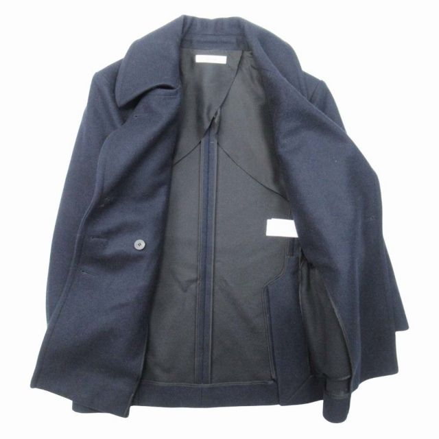 セリーヌ CELINE by Phoebe Philo フィービー期 ダブルブレスト ピーコート ウールメルトン ショート ジャケット ブルゾン アウター 36 紺 ネイビー △F27 レディース