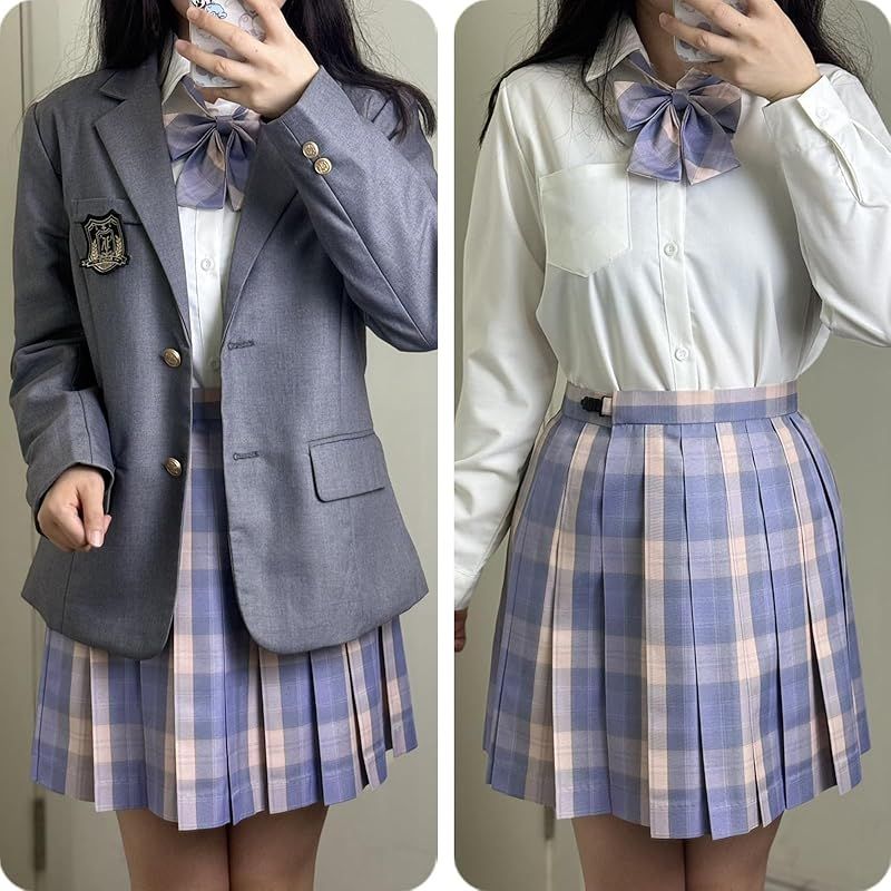 Sivrusn 女子高生 コスプレ 制服 5点セット 女子高校生 JK制服 学生服 レディース コスチューム 衣装 ハロウィン 仮装 入学式 卒業式 grey 2XL 1 WWW_TRAVELLANDINDIA_COM