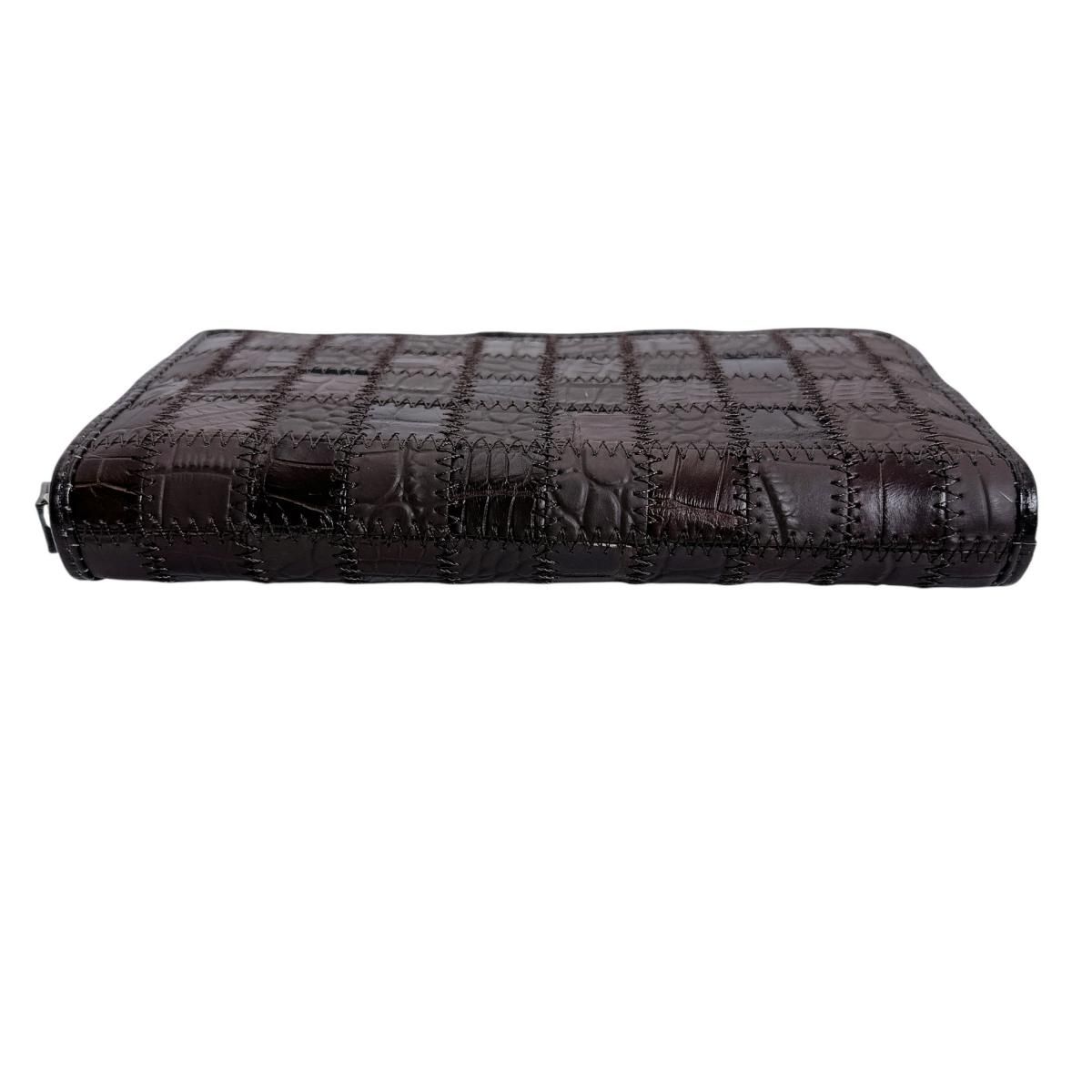 クロコダイル S-541 長財布 ニコチン  CROCODILE パッチワーク マット クロコダイル S-541 長財布 ニコチン CROCODILE バッチワーク マット