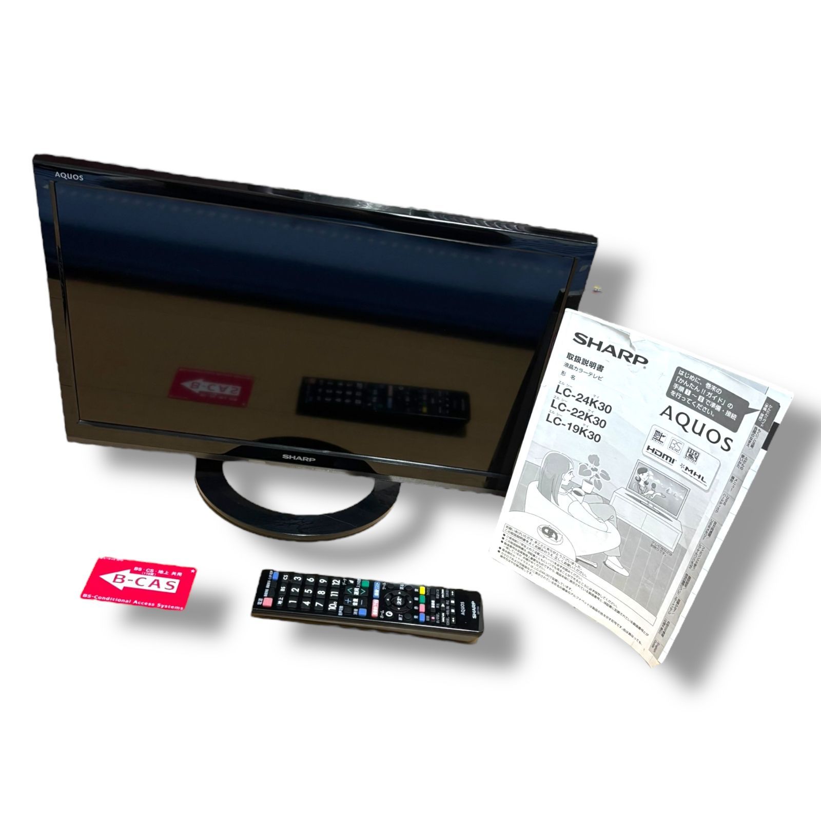  管理番号2969 シャープ AQUOS 液晶テレビ 19型 ブラック系 LC 19 K 30 B 液晶テレビ テレビ本体
