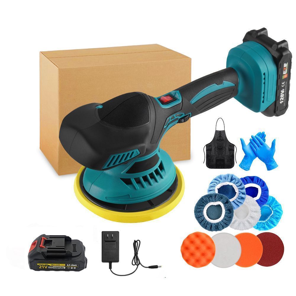 電動ポリッシャー 21 Vバッテリー セット 充電式ポリッシャー ダブルアクション マキタバッテリー使用可 コードレスポリッシャー6段階変速 充電器 ポリッシャー 