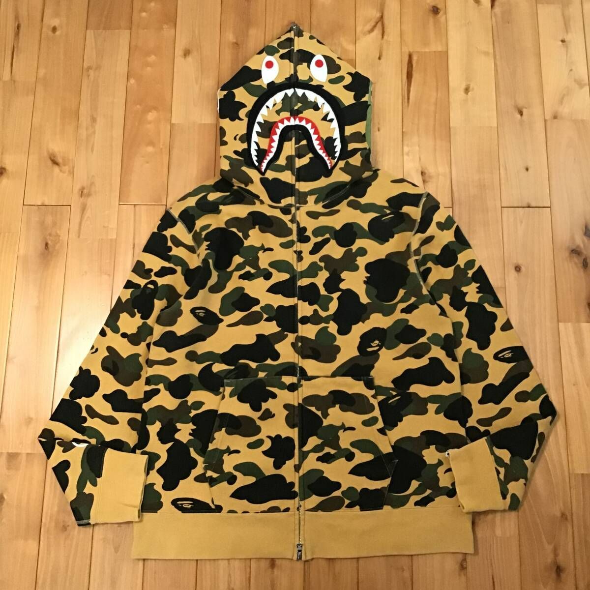 ☆XL☆ 1st camo yellow シャーク パーカー shark full zip