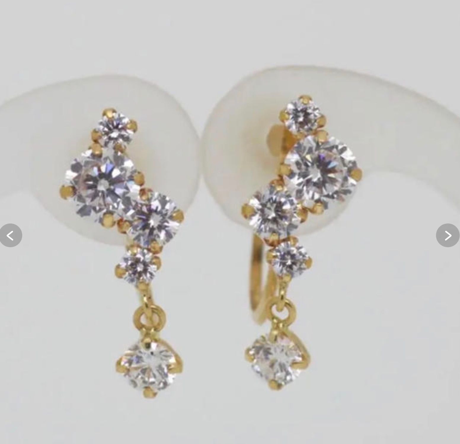 K18YG イエローゴールド キュービック イヤリング 豪華 揺れる - メルカリ 