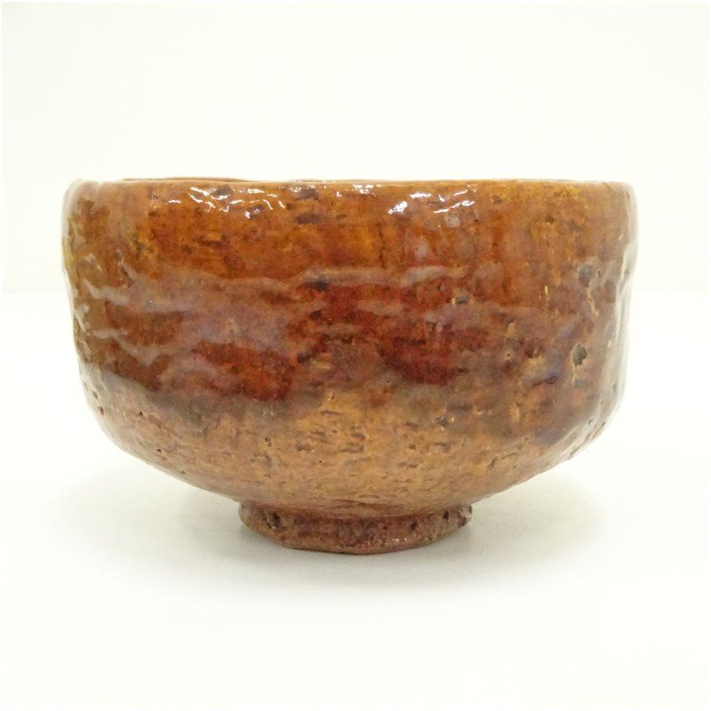 収集家所蔵品】大樋長楽造 黒楽茶碗 抹茶碗 共箱 茶道具