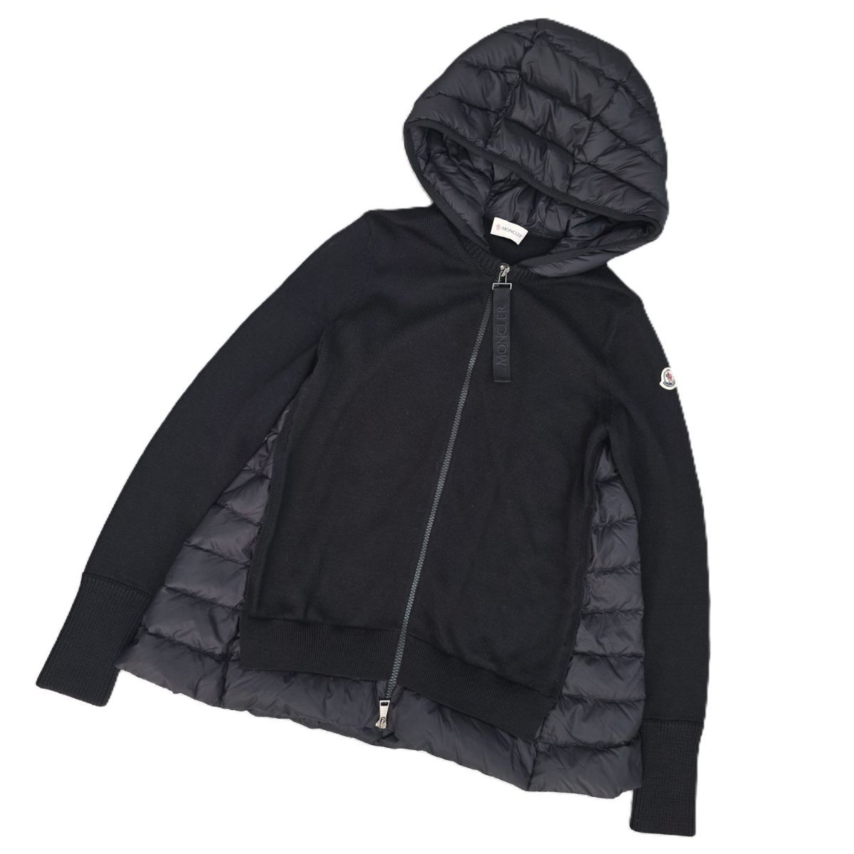 MONCLER モンクレール ニット×ナイロン 切り替え フード付き