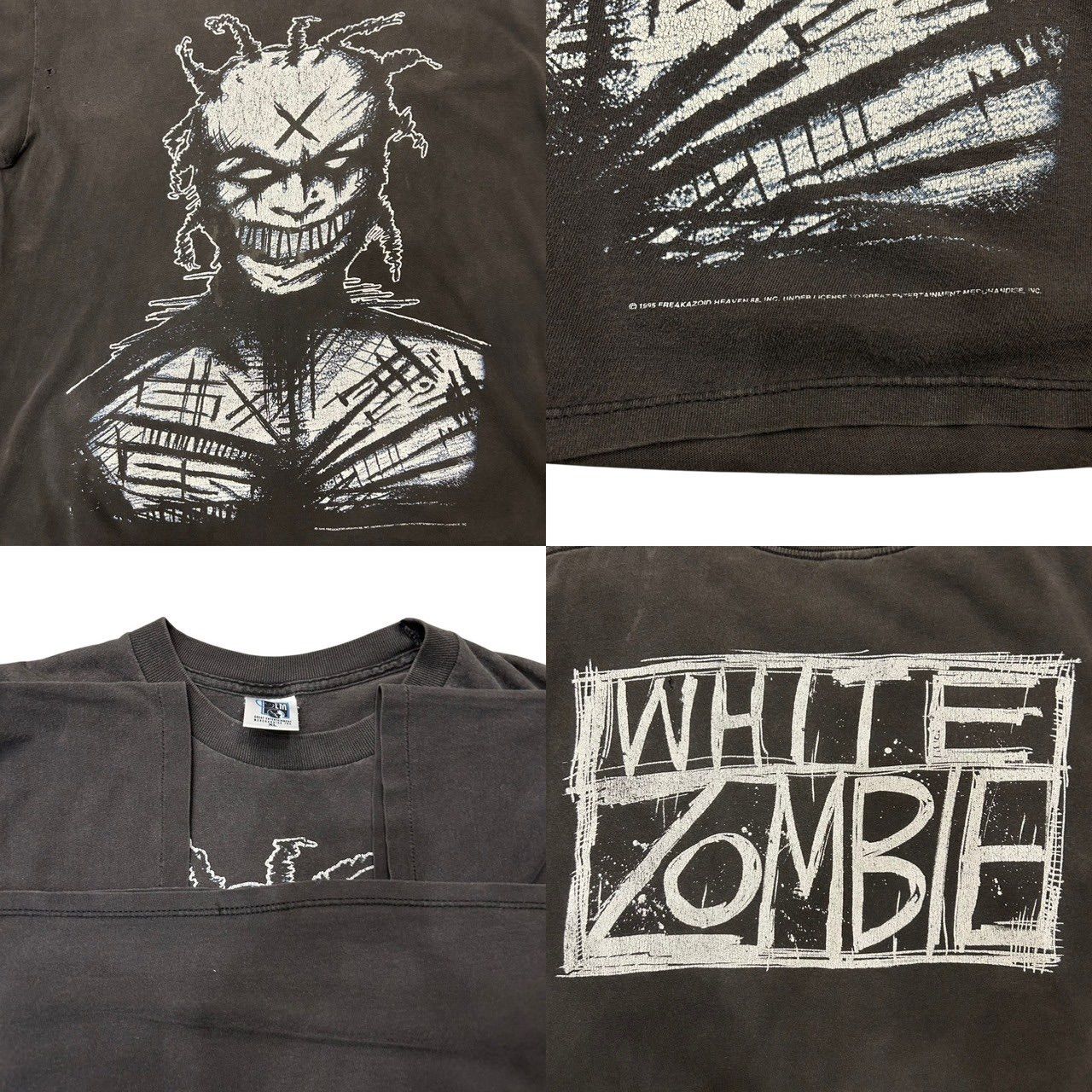ホワイトゾンビ　1990年代のビンテージバンドTシャツ　XL 90s ビンテージ WHITE ZOMBIE 両面プリント バンド Tシャツ XL