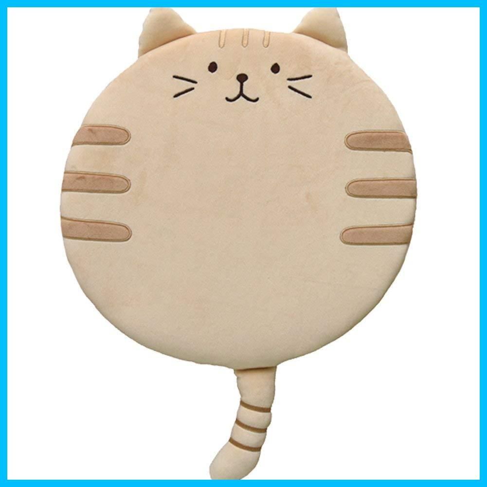【在庫処分】椅子用 かわいい カーペット ふわふわ クッション 猫柄 猫用マット 低反発 座布団 両用（イエロー） チヤミ