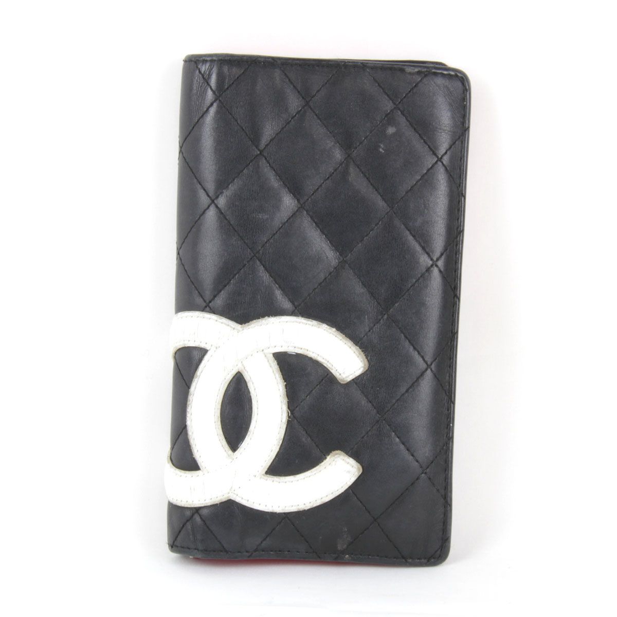 ファッション小物『USED』 CHANEL シャネル カンボンライン 二つ折り長